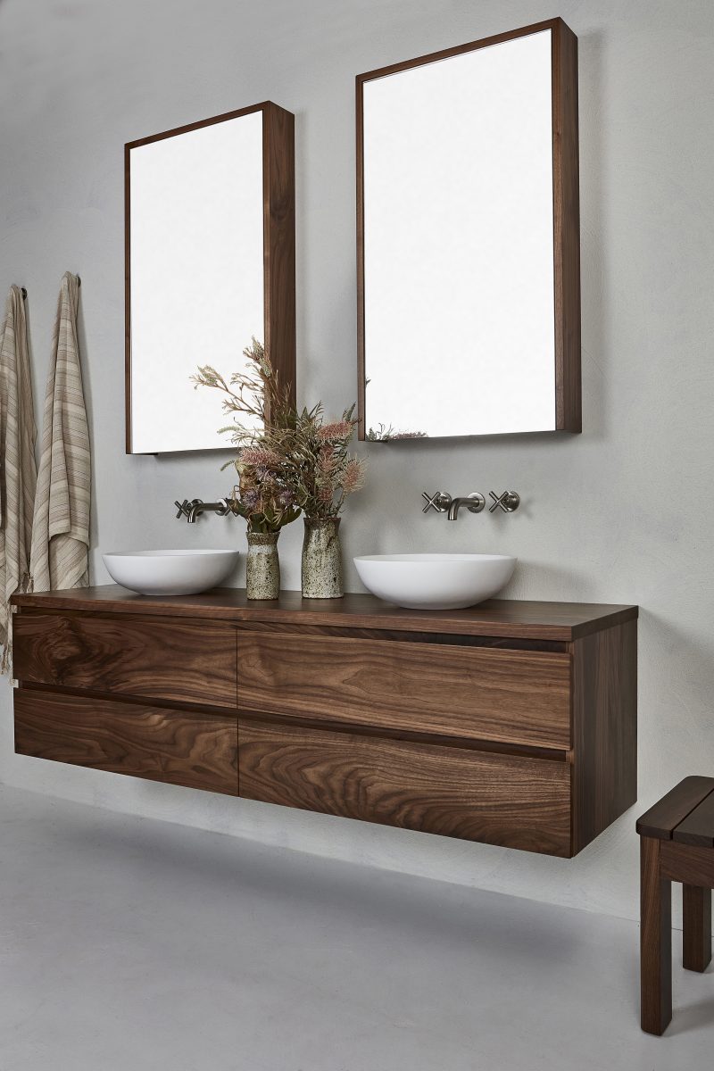 Vanity pictured in American Walnut