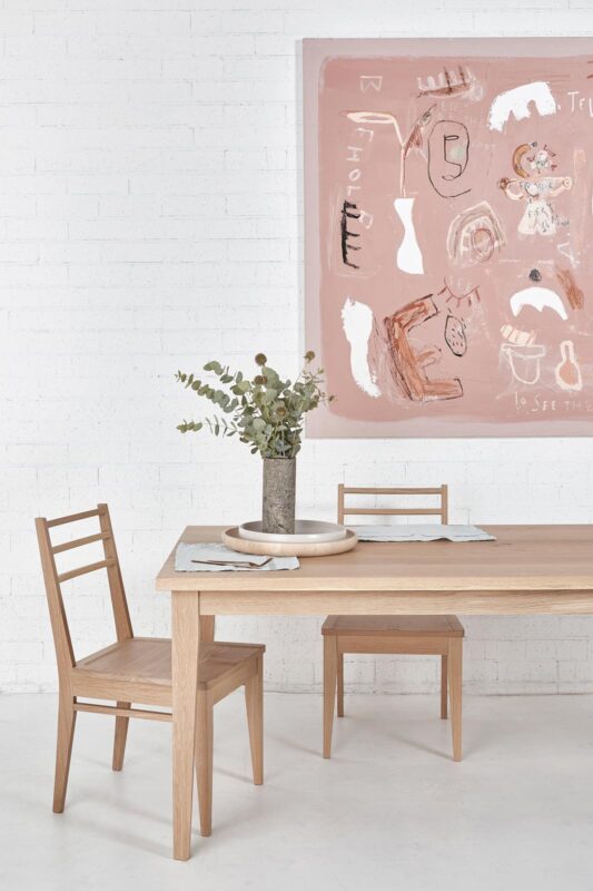 Merewether Table pictured in American Oak light with Coogee dinging chairs
