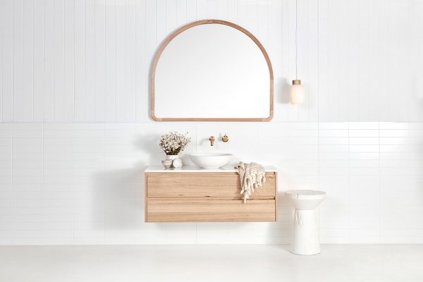 Tasmanian Oak Staples range timber vanity | Wall hung timber Vanity | Coastal Bathroom design