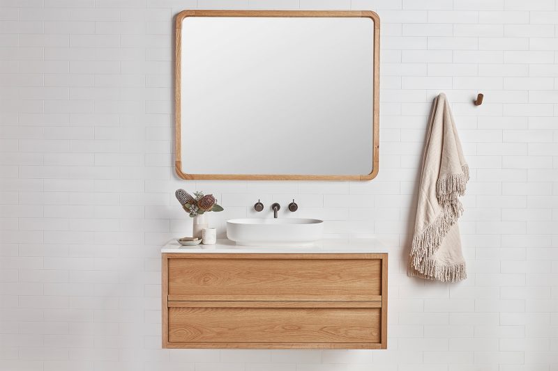 Pictured in American Oak timber with Angourie vanity