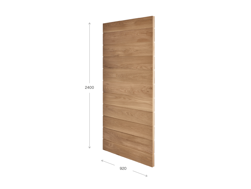 Shiplap entry door with horizontal panelling | Solid Timber Entrance Doors from Loughlin Furniture