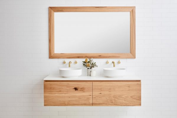 Lennox Mirror | Timber frame mirror | Wall hung timber vanity | Coastal style bathroom