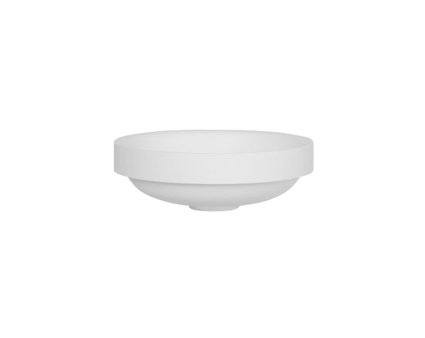 White round semi inset basin