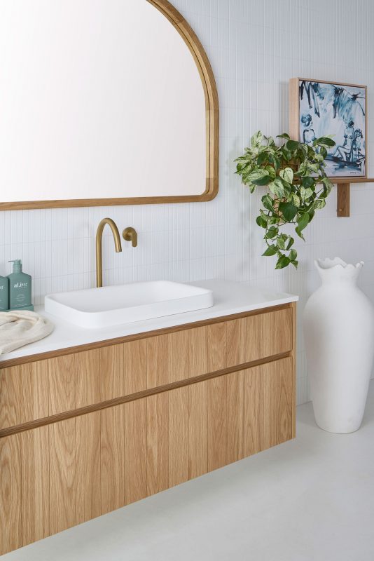 Hunter Vanity pictured with Finger pull handle option