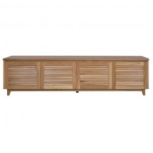 Timber entertainment unit with louvre door profile | Australian made timber furniture