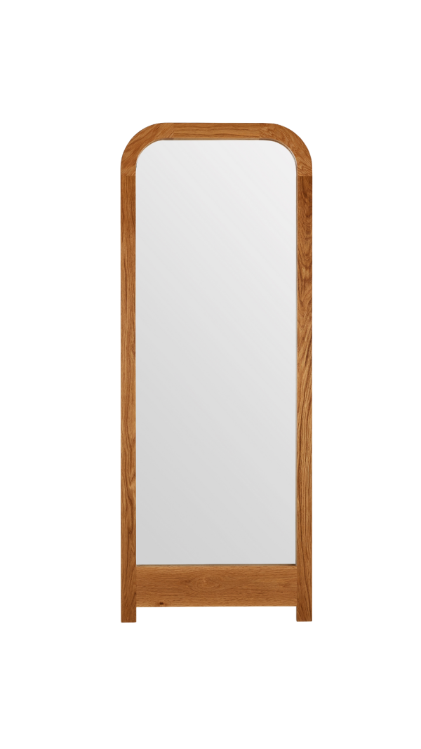 Full length mirror with timber frame
