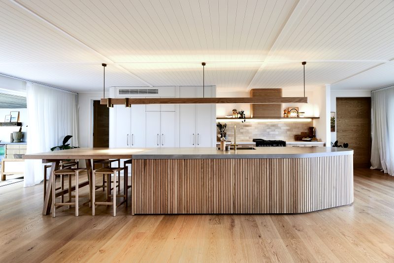 Kitchen featuring timber joinery and timber benchtop