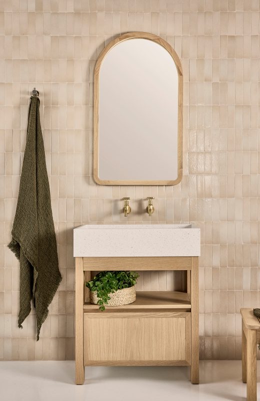 Hargraves Bathroom Vanity with solid timber profile and single cupboard | Loughlin Furniture